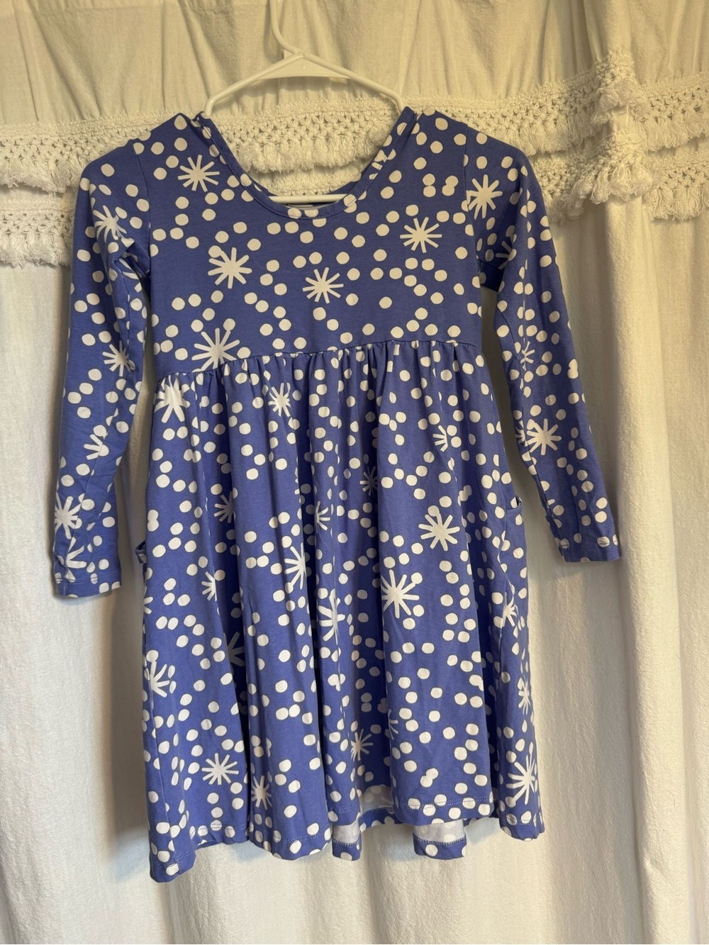 Hanna Andersson Purple Long-Sleeve Star & Dot Print Casual Dress